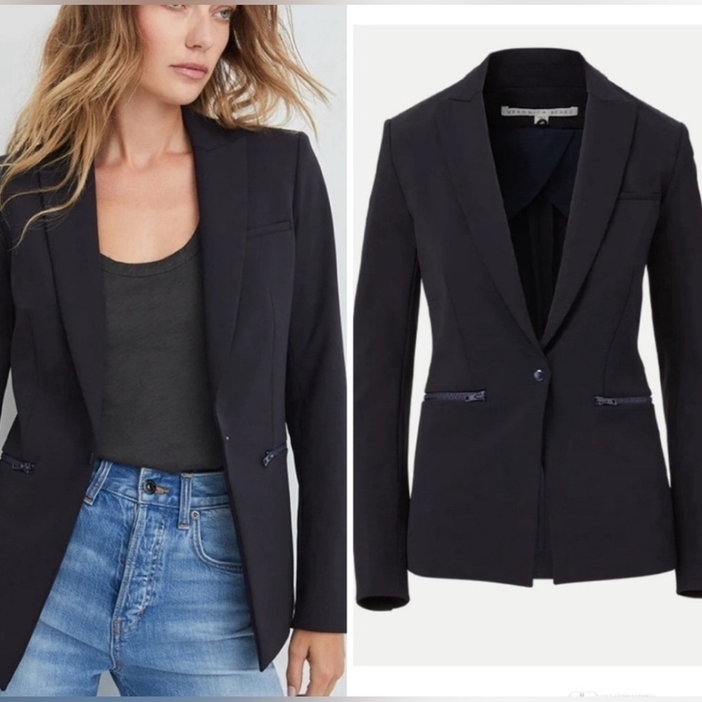Veronica Beard Iconic Scuba Dickey Jacket Navy